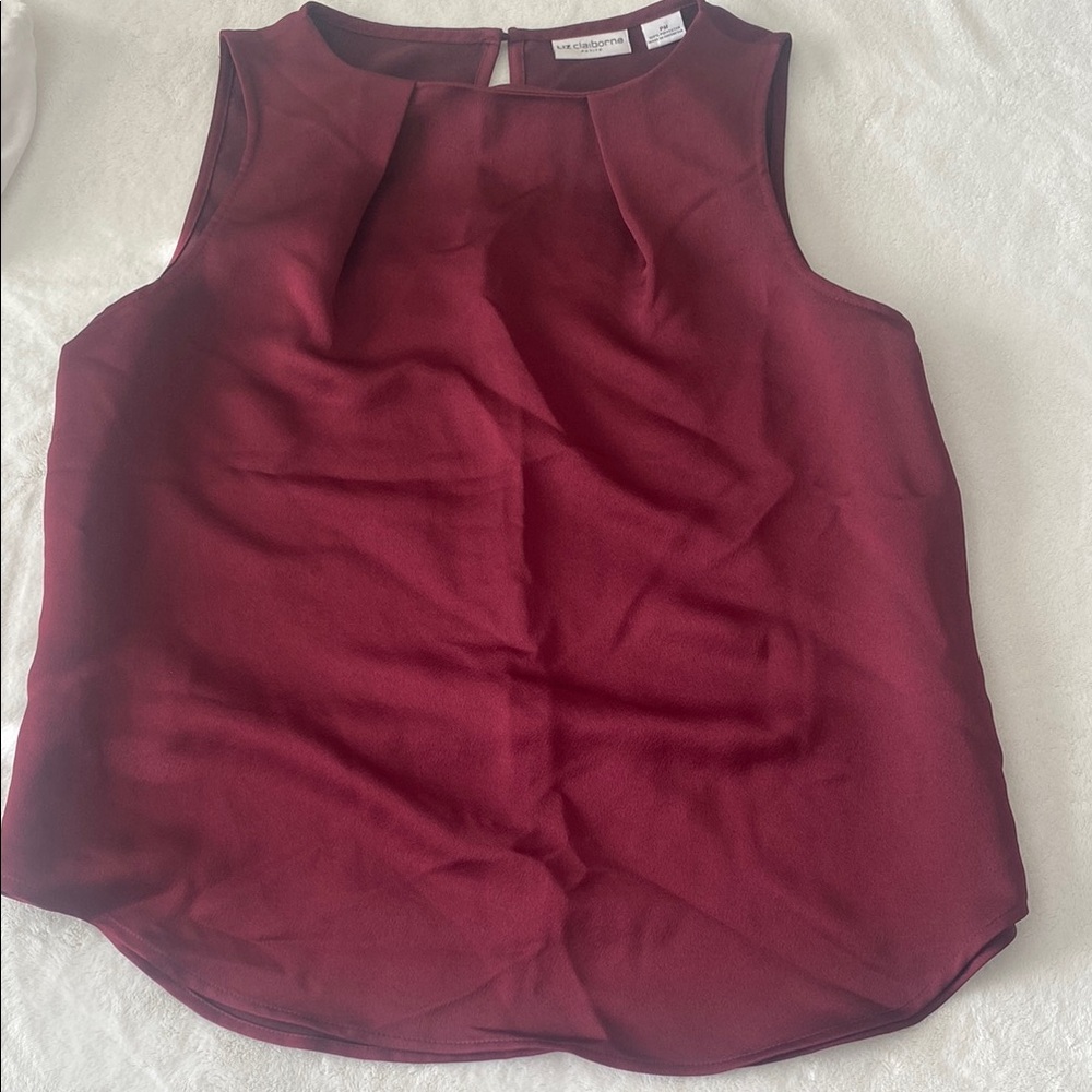 Liz Claiborne Red Pleated Blouse